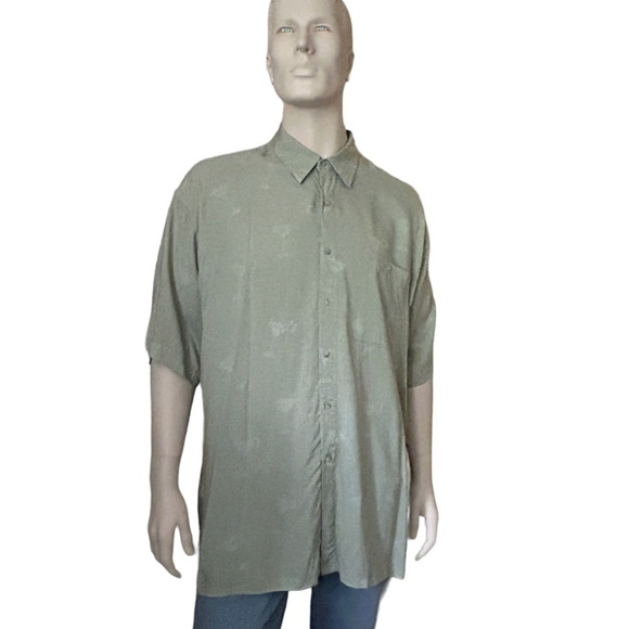 CAMPIA Tiki Shirt Top Y2K Embossed Print Martini Glasses 100% Rayon Unique Rare - Picture 10 of 12